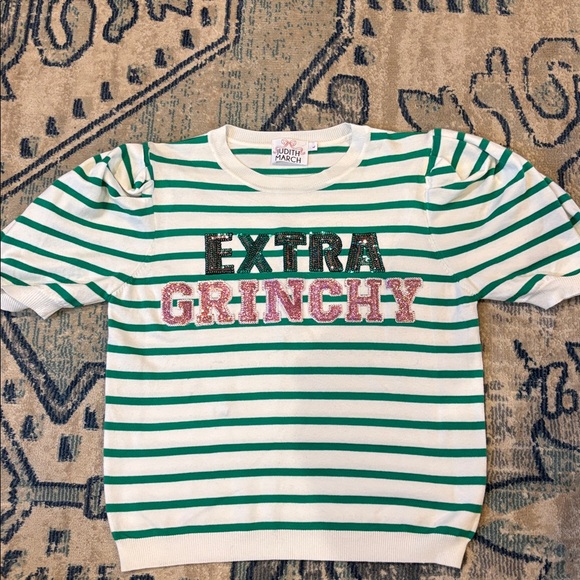 Judith March Tops - Judith March Extra Grinchy Striped Pullover Sz Large